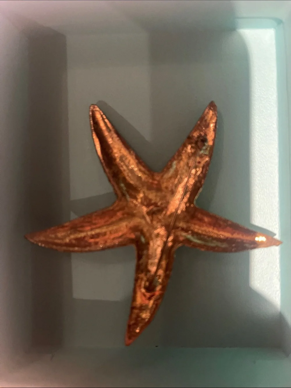 Gold & Pink Starfish Pin - Beachy Statement Brooch